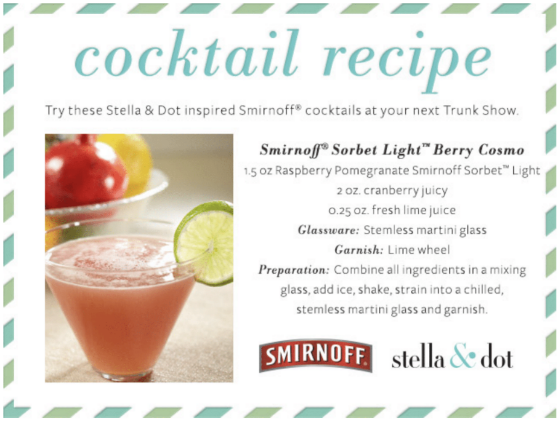 Stella and Dot with Smirnoff Cocktail Recipe Case Study